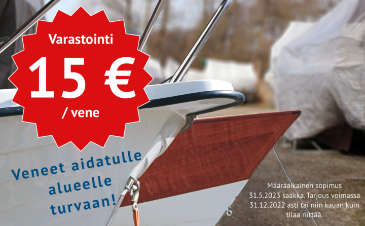 Venesäilytys 15 EUR/vene